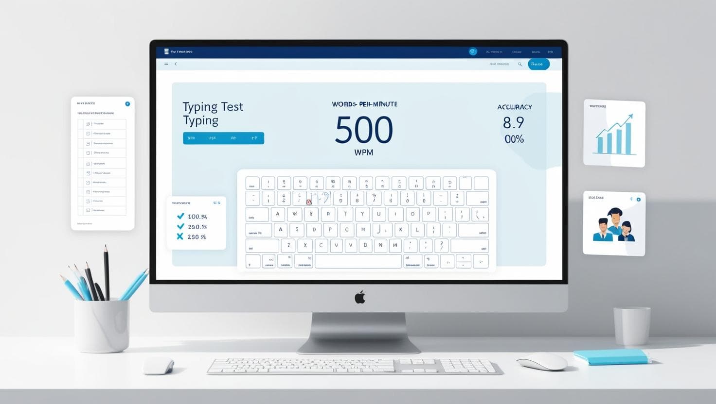 Practice Typing Tests on Any Device - Mobile, Tablet, Desktop Multi-device typing test compatibility showing mobile, tablet and desktop access