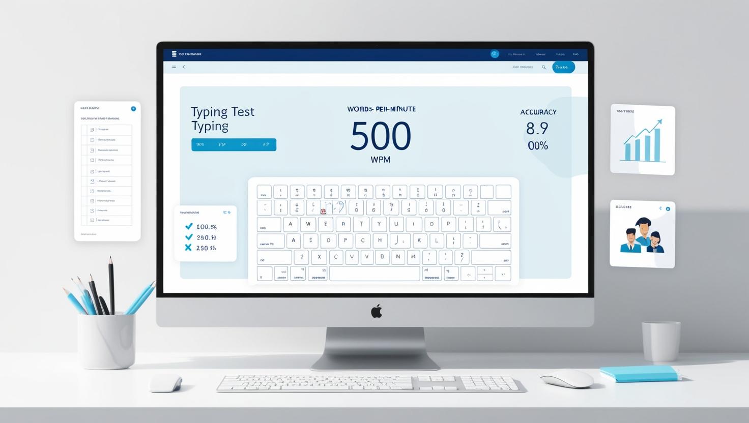 Practice Typing Tests on Any Device - Mobile, Tablet, Desktop Multi-device typing test compatibility showing mobile, tablet and desktop access